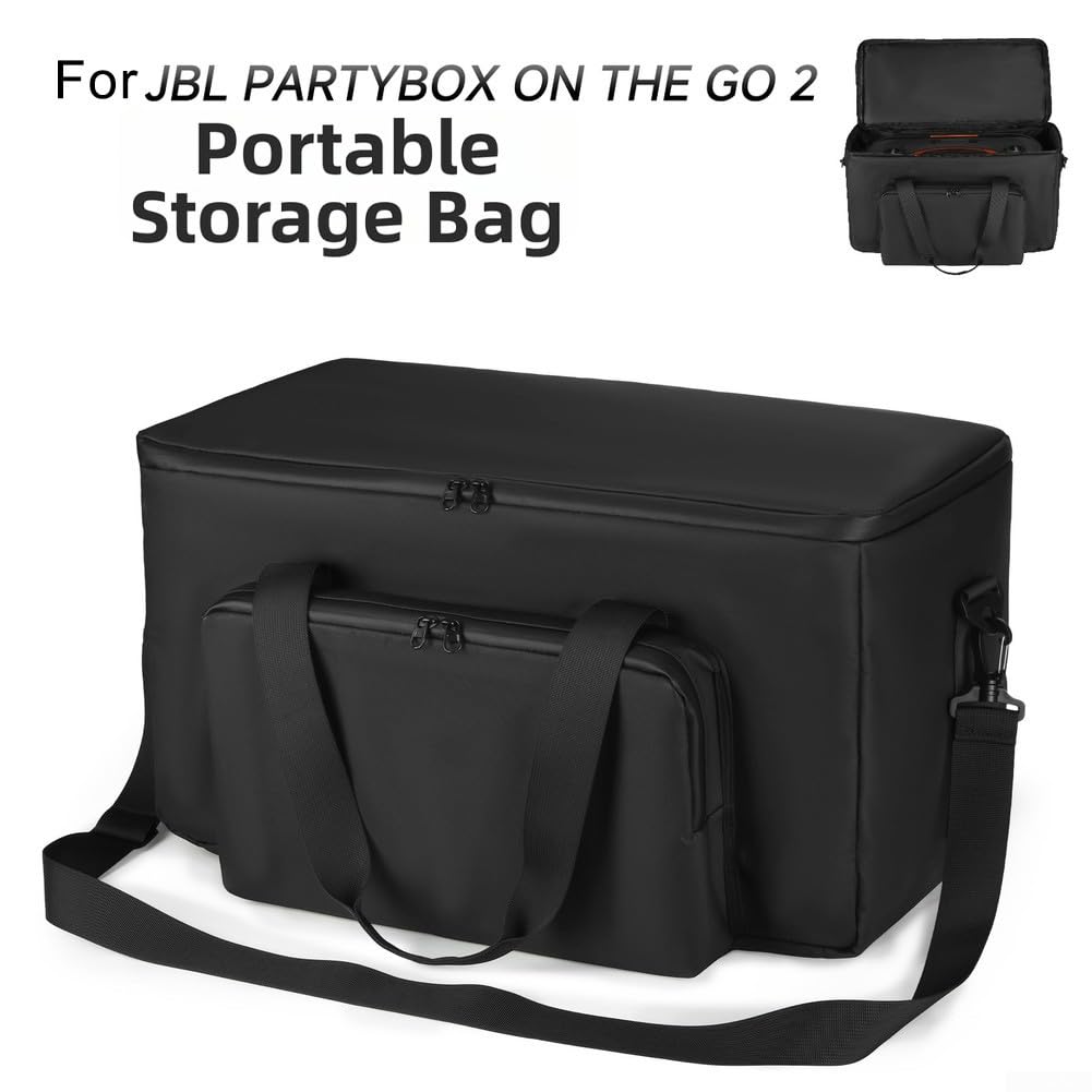Custodia rigida per JBL per partybox On-The-Go 2/1 - Borsa da viaggio per altoparlanti con manico - Guscio protettivo resistente all'acqua - Borsa portatile - Nero 52 x 24 x 29 cm