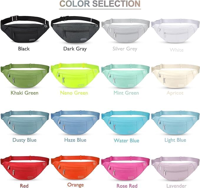 MAXTOP Large Crossbody Fanny Pack with 4-Zipper Pockets,Gifts for Enjoy Sports Festival Workout Traveling Running Casual Hands-Free Wallets Waist Pack Phone Bag Carrying All Phones - Image 6