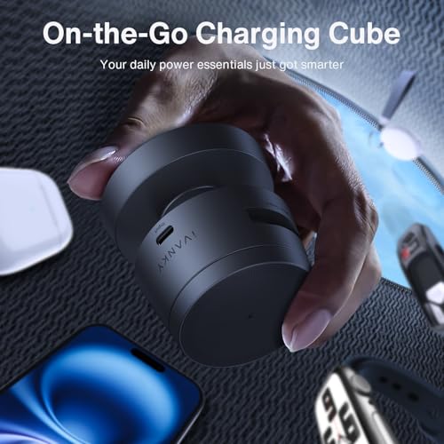 iVANKY per iPhone 16 Pro Max Caricatore, Wireless Station 4 in 1 con Luce Notturna, Alimentatore 30W, per MagSafe Charger, 22.5W Stazione di 3 in 1 Ricarica Rapida per Apple Watch Ultra, per AirPods