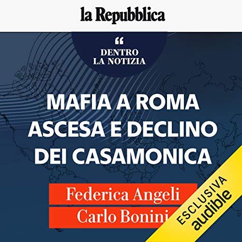 Diseño de la portada del título Mafia a Roma. Ascesa e declino dei Casamonica