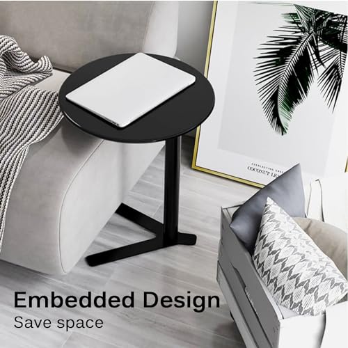 Mesa auxiliar de metal negra con diseño minimalista moderno para salones selectos 5