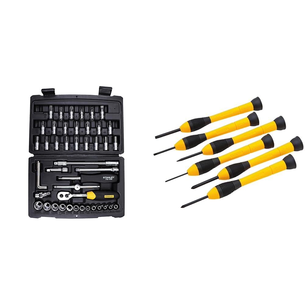 STANLEY STMT72794 1/4'' Square Drive Metric Socket Set with Double