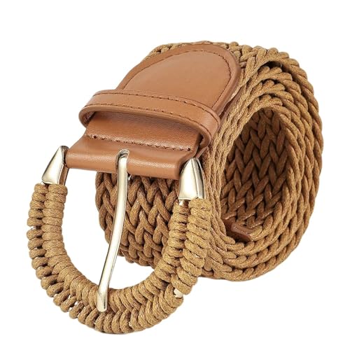 KUAIYIJU Ceinture de cowgirl tressée bohème vintage large pour filles de campagne à porter au quotidien, marron, 102 cm