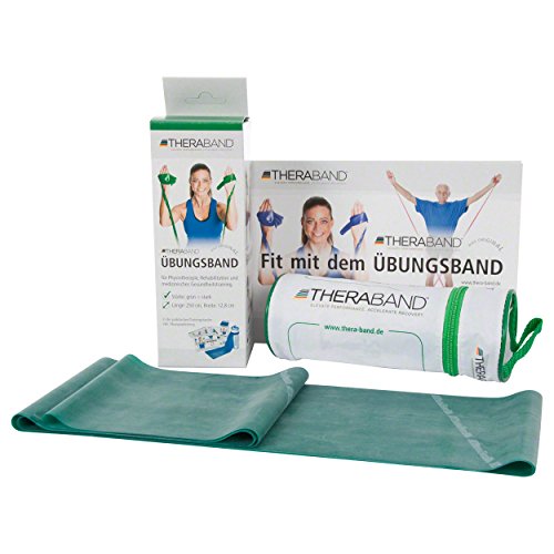 Theraband Original Fitness Latex-Widerstandsbänder Set 2,5m 100% Naturlatex, Ideal für Rehabilitation, Muskelkonditionierung… – Ansicht 3
