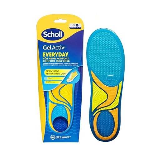 Scholl GelActiv Everyday Einlegesohlen für Männer, Den ganzen Tag komfortable Füße, Memory Foam-Dämpfung und GelWave-Technologie passen sich den Füßen an und bietet höchsten Komfort, Größe 40-46.5