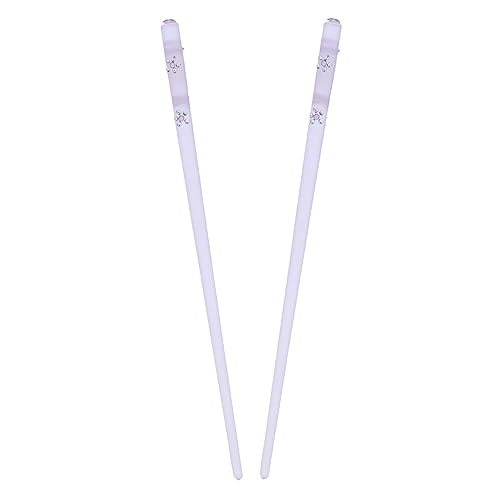 Miniatura 4 de Palitos para cortar el cabello transparente rosa con flor de diamante