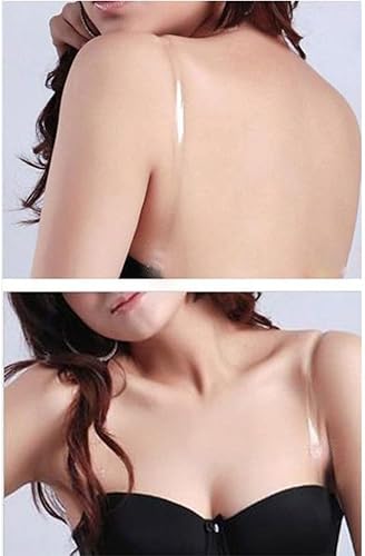 Miniatura 2 de LUXXII (1 par de correas invisibles transparentes de repuesto para brasier, correa elástica ajustable para brasier), Claro