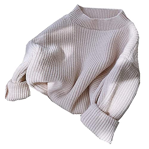GRNSHTS Baby Girl Boy Knit Sweater Blouse Pullover Sweatshirt Warm Crewneck Long Sleeve Tops for Infant Toddler Cream 2-3T
