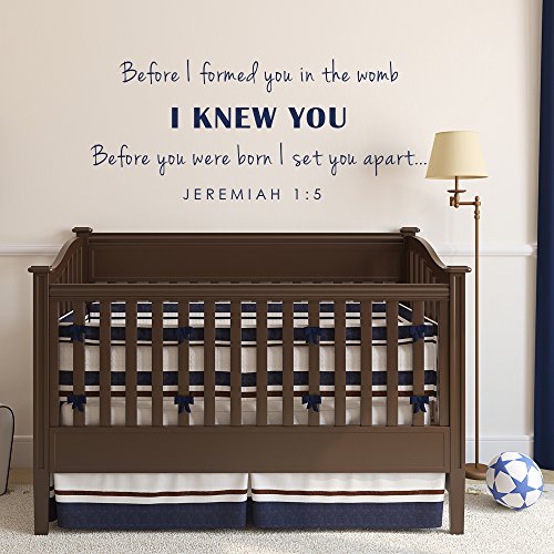 Before I Formed You In The Womb. Jeremiah 1:5 Bible Verse Vinyl Wall Decal Quotes (46X19 King Blue) #TOP1
