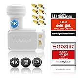 [page_title]-Anadol Gold Line Digitaler Quad-LNB [Test 2x SEHR GUT] - 0.1dB Rauschmaß - Wetterschutz LNB - Full HD-TV 3D 4K Ultra-HD - Digitaler 4fach-LNB für Satellit - LNB inkl. 8 vergoldete F-Stecker