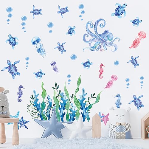 50 Piezas Vinilos Decorativos Tema Océano para Pared miniatura 3