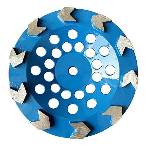 7” inch 5/8-11 Angle Grinder Diamond Grinding Disk for Concrete Floor Grinding 180mm Arrow Segment Grinding Garage Grinder Disk Cup Wheel for Epoxy Coatings/Vinyl/Mastic Paintings/Stone Floor