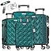 KESSER® Reisekoffer Set 4-teilig | Kofferset ABS Hartschalenkoffer mit Zahlenschloss, Kofferwaage & Reisebrieftasche 360° Rollen | Handgepäck & große Koffer für Business & Reise Trolley Petrol