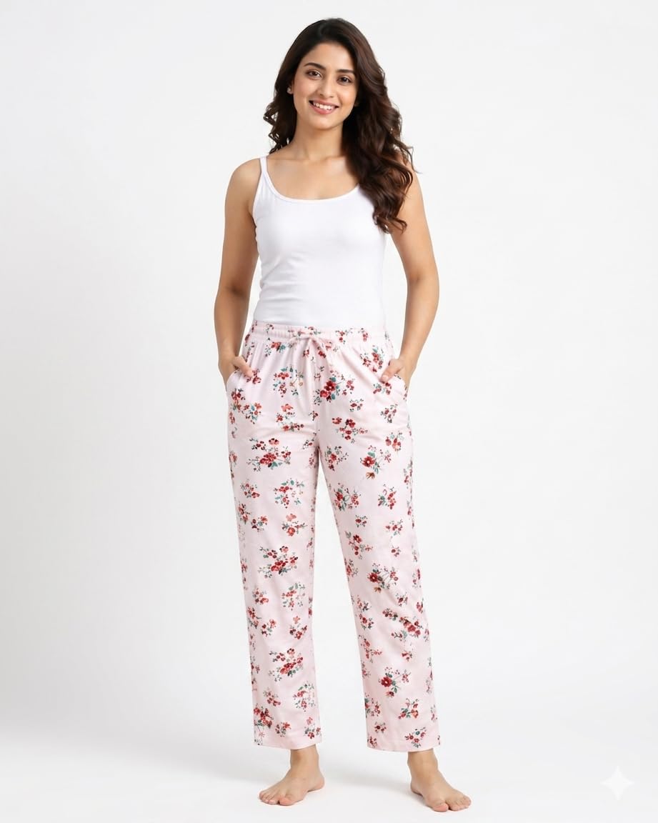 camey Women's Printed Pyjama Pants, Lounge wear, Sleepwear, Elasticated Drawstring Waist, Lounge Wear-picture-34