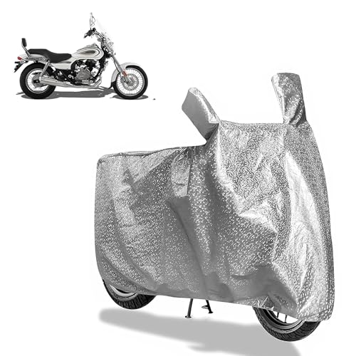 Image of Sulfar Bike Cover for Bajaj Avenger (Cruise 220 / Street 160) | Waterproof, Dustproof & UV Protected | All Weather Two Wheeler Cover (Silver) New 2026 Variants