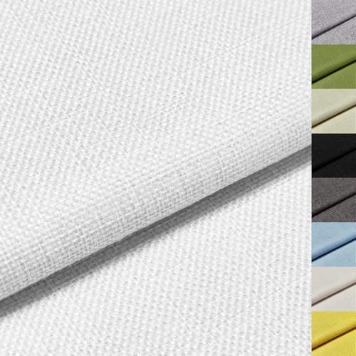 Tissu lin blanc au mètre 250x148 cm pour couture de canapé et coussin