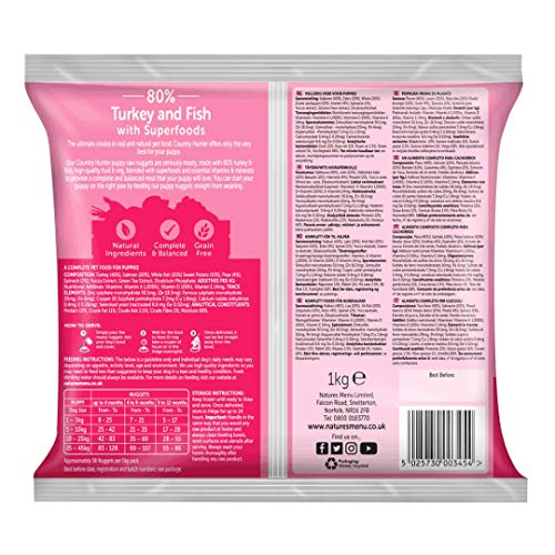 Natures Menu Country Hunter Frozen Raw Superfood Nuggets Puppy (5 x 1kg FROZEN bags) The Place