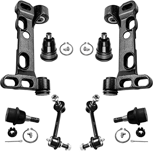 Image of Detroit Axle - 18pc Front End Kit for 2008 2009 Chevy Trailblazer GMC Envoy 2 Upper Control Arms 2 Lower Control Arm Brackets 4 Ball Joints 4 Sway Bar Links 4 Tie Rods 2 Boots Replacement