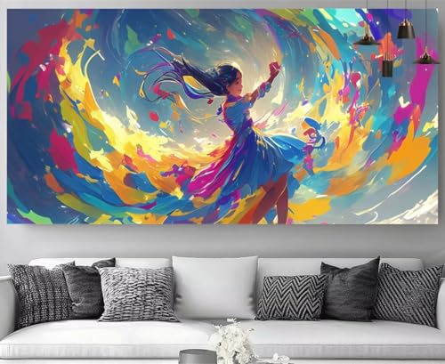 Diamond painting girly XXL pour décorer votre salon de strass 5D