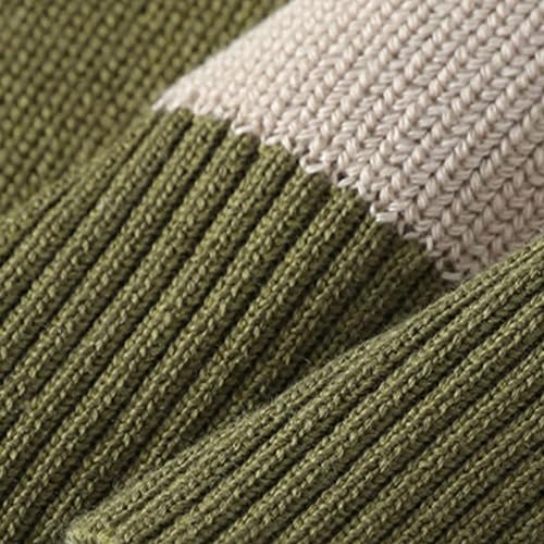 Men's Colorblock Sweater Unisex Round Neck Long Sleeve Casual Tunic Pullover Ribbed Knitted Patchwork Streetwear4