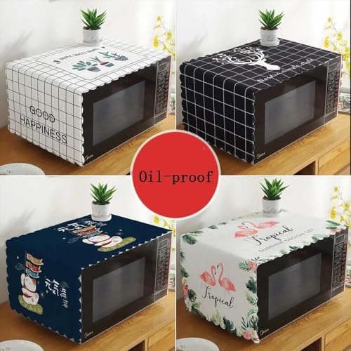 Image of DOCAT Dust-Proof Microwave Oven Cover for Kitchen Decor Durable Modern Design Kitchen Accessories - 100 * 35cm (Blue Floral)