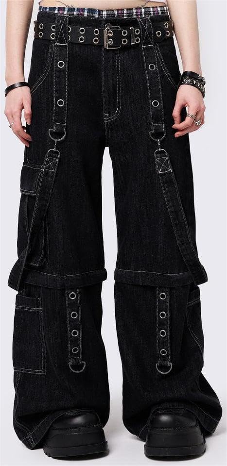 Women Hip Hop Cargo Jeans High Waisted Baggy Wide Leg Jeans Teen Girls Denim Pants with Pockets Streetwear2