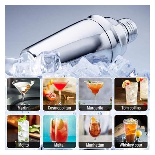 Set coctelera acero inoxidable con soporte miniatura 4