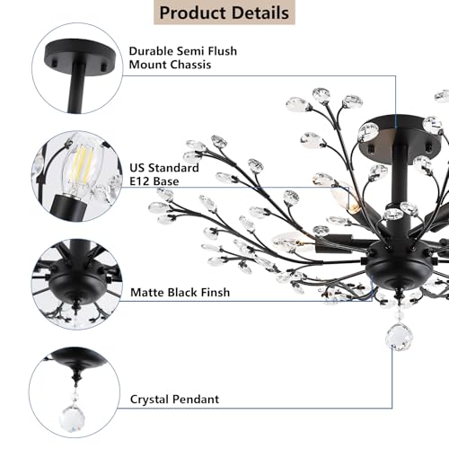 Modern-5-Light-Small-Crystal-Chandelier-30-Inch-Black-Semi-Flush-Mount-Ceiling-Light-Fixture-for-Kitchen-Dining-Room-Bedroom-Entryway-Living-Room-Hallway-E12