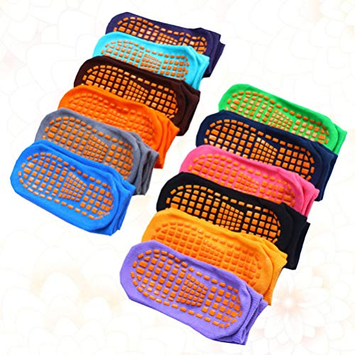 12 pares de meias soquetes antiderrapantes de algodão respirável antiderrapante sem odor da Liobo pa