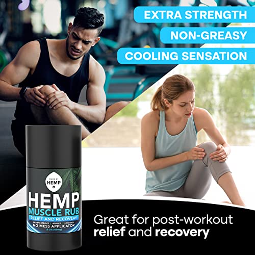 Made By Hemp - Hemp Muscle Rub - Sore Muscle Relief - Natural Post-Workout Relief - For Sprains, Stiff Neck, Back, Knees, Joint - Non-Greasy - 1.8 Oz #TOP4