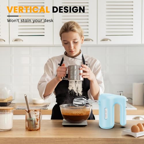 Image of Lord Eagle 5-Speed Small Hand Mixer Electric, 300W Compact Portable, Blue