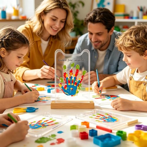 Marco de huellas de acrilico con soporte y tapa con pajita para botella de agua 4