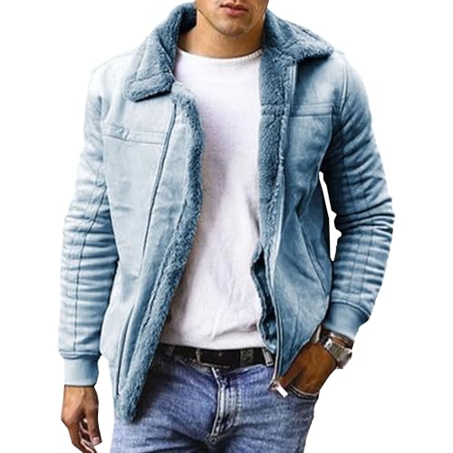 Manteau homme similicuir bleu pour affronter le froid