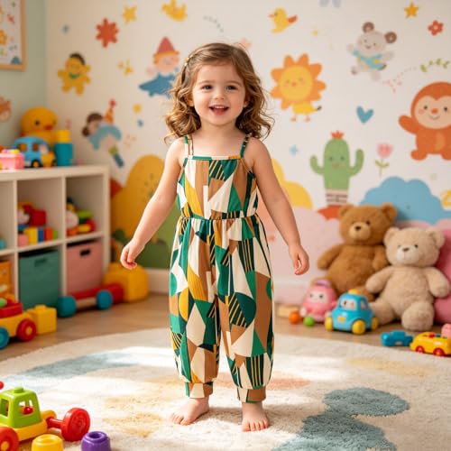 Kislio Toddler Baby Girls Jumpsuit One Piece Mermaid Romper Sleeveless Strap Summer Outfits Pockets Clothes 1-6 Years — view 2