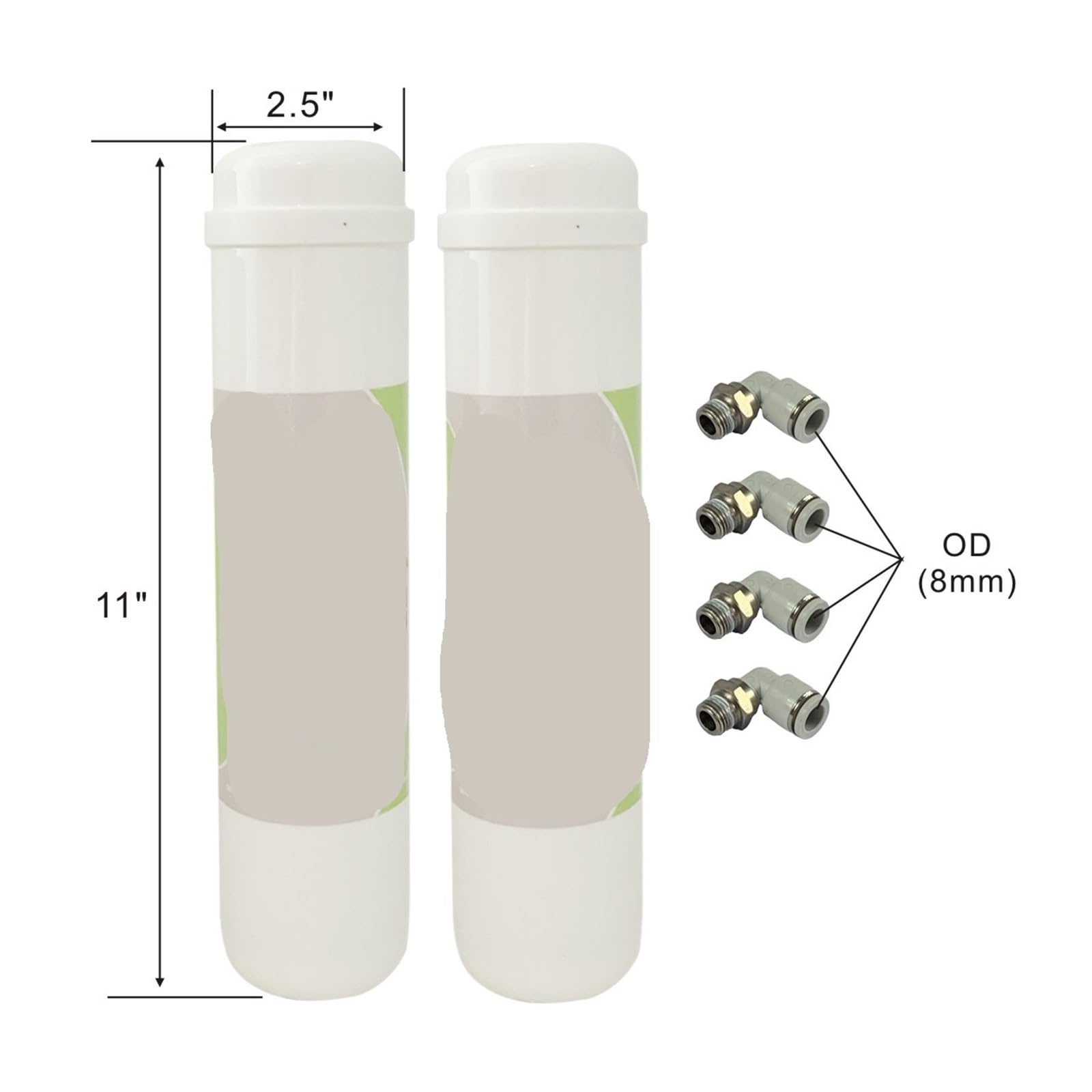 Paquet de 2 filtres à eau encastrés 11 pouces
