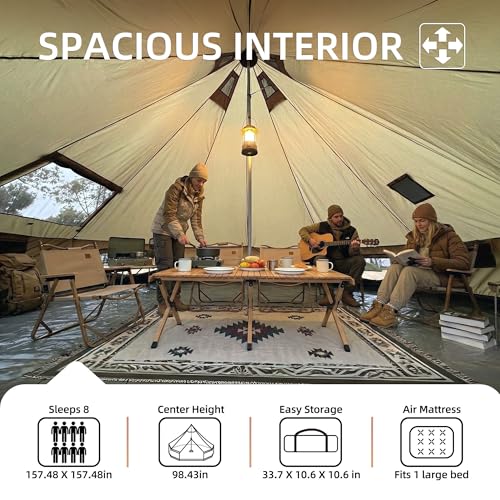 Carpa tipo yurt redonda 4 personas 4 estaciones 9.8 pies miniatura 4