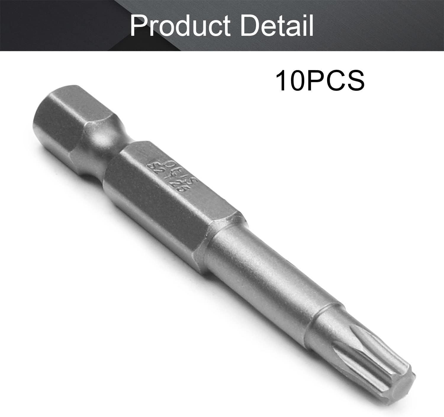 Utoolmart Torx Screwdriver Bits, T25 Magnetic Torx Head Screw Driver Bit, with 1/4 Inch Hex Shank, 50mm Length S2 Steel Screw Driver Kit Tools, for Repair Work, 10 Pcs