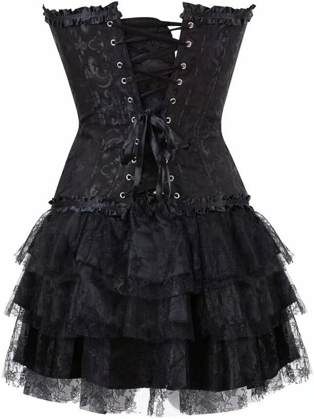 Jutrisujo corsets for women dress top skirt set bustier lingerie plus size vintage burlesque renissance - Image 3