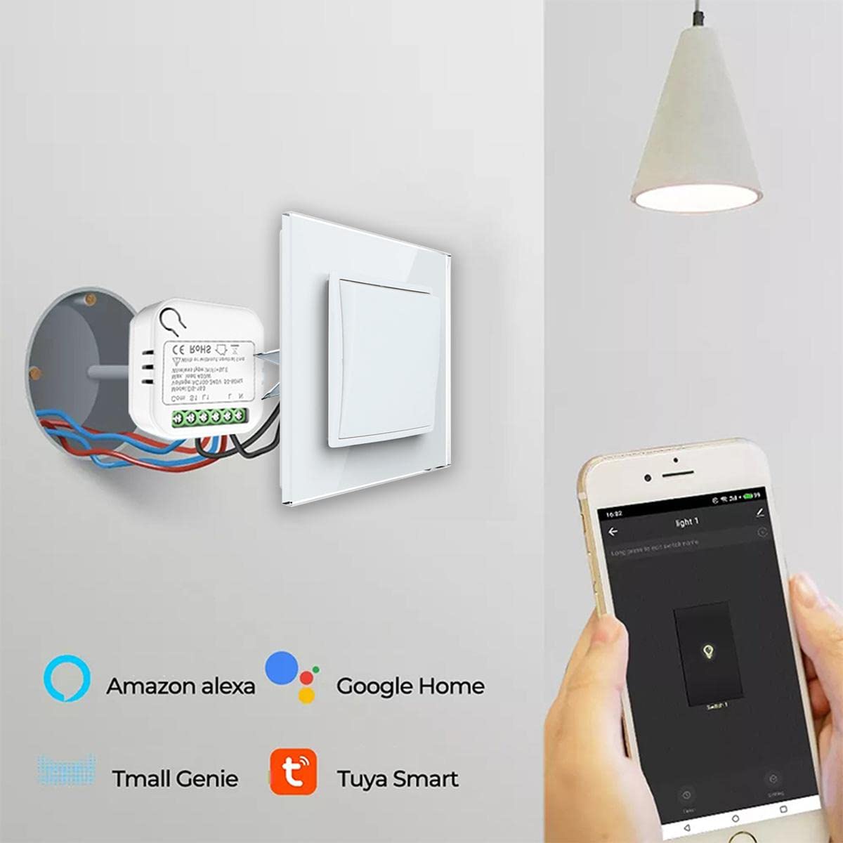 Juego de interruptores de conexión wifi para el hogar, módulo de relé, interruptor inteligente para el hogar