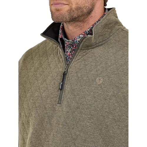 Wrangler Men's George Strait Olive 1/4 Zip Pullover4