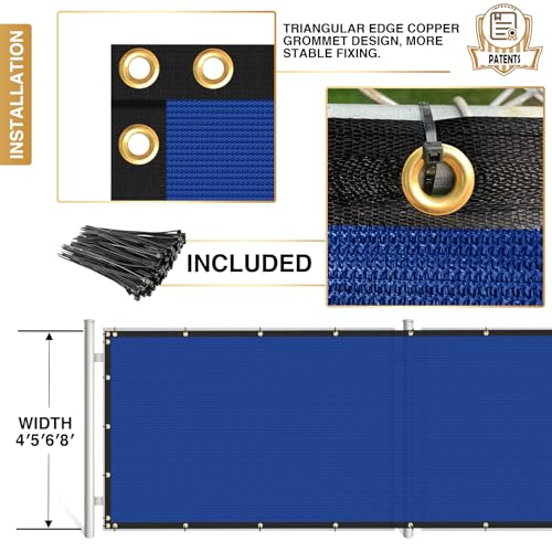 Tela para valla comercial de alta densidad azul con protección visual 8