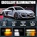 XTAUTO 10pcs LED Emergency Strobe Light, Amber White 6-LED Ultra Slim Surface Mount Flashing Warning Hazard Caution Light Bar for Car Truck Off Road Vehicles