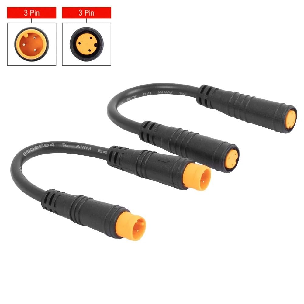Cavo Acceleratore A Pollice 3 Pin Per Bici Elettrica – 132mm – Maschio/Femmina – Set Di 2 Connettori Impermeabili