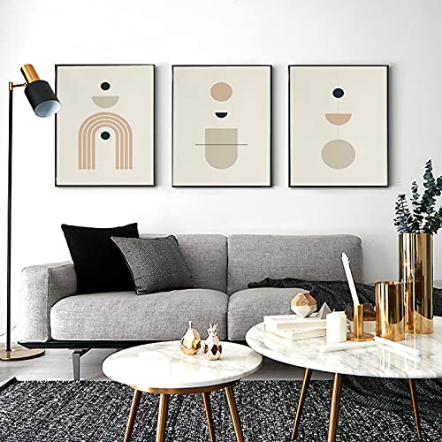 Poster arc-en-ciel géométrique abstrait 30x40cm lot de 3 toiles modernes pour salon