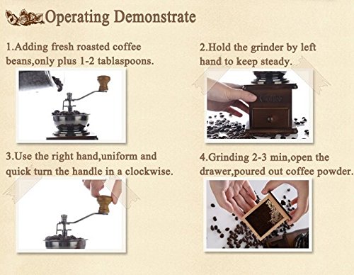 CGOLDENWALL Molinillo de grano de café portátil Molinillo de rebabas de grano de café manual pequeño molinillo de café… - Imagen 8