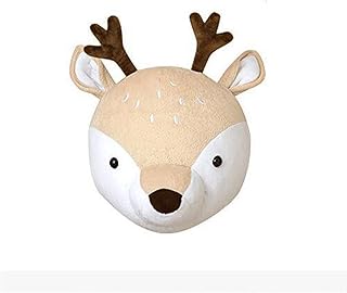 Plush Animal Head Wall Decor Lovely 3D Deer Head Plush Stuffed Toys Wall Mount Decor for Bedroom, Playroom & Nursery, Animal Wall Hanging Ornaments Birthday Gift (Deer)â€¦