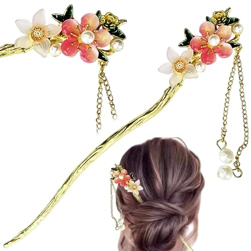 Image of TEMPERIA (1pc) Hair Bun Stick for Women & Girls | Chinese Juda Hair Accessories for Women for Wedding & Party | Elegant, Lightweight, Durable & Easy to Use (Multicolor)