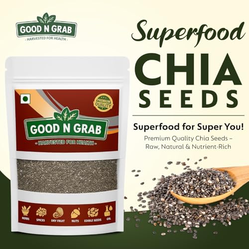Image of Good N Grab Premium Raw 300 gmChia Seeds | High Protein, Omega-3, Fibre Rich Superfood | Gluten-Free & Vegan | Natural Weight Management Seeds I 100 gm Pack of 3
