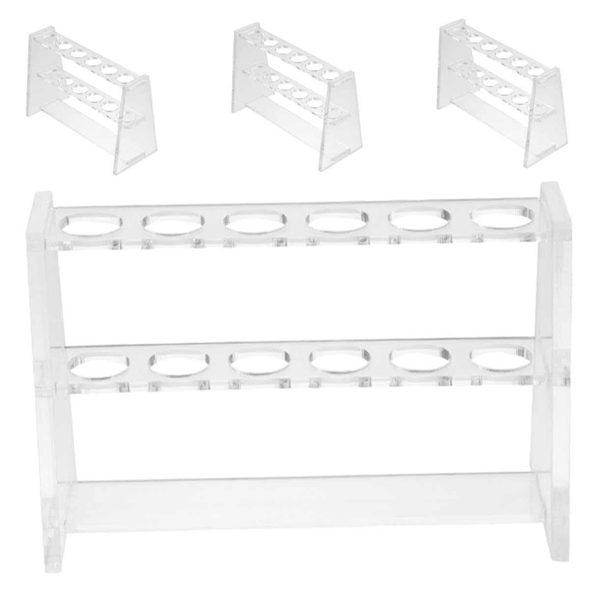 ABOOFAN 8 Pezzi Supporto per Provette Trasparente con Porta Provette per Laboratorio Facile da Pulire e Stabile per Esperimenti Chimica e Biologia