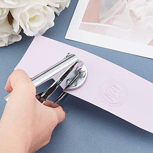 CRASPIRE Personalised Embosser Seal, Customize Your Picture Logo Deisgn 40mm Dimameter Hand Held Embossing Stamp Seal forfor Books Envelopes Napkins Paper Official Business(#2)